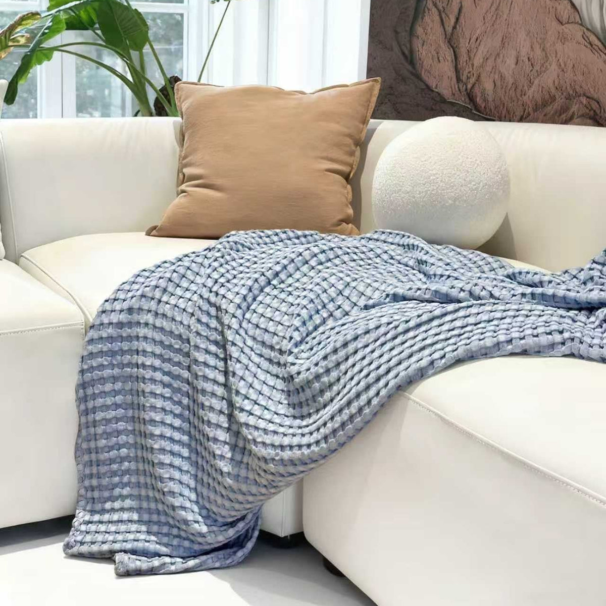 Cotton Bamboo Waffle Blankets