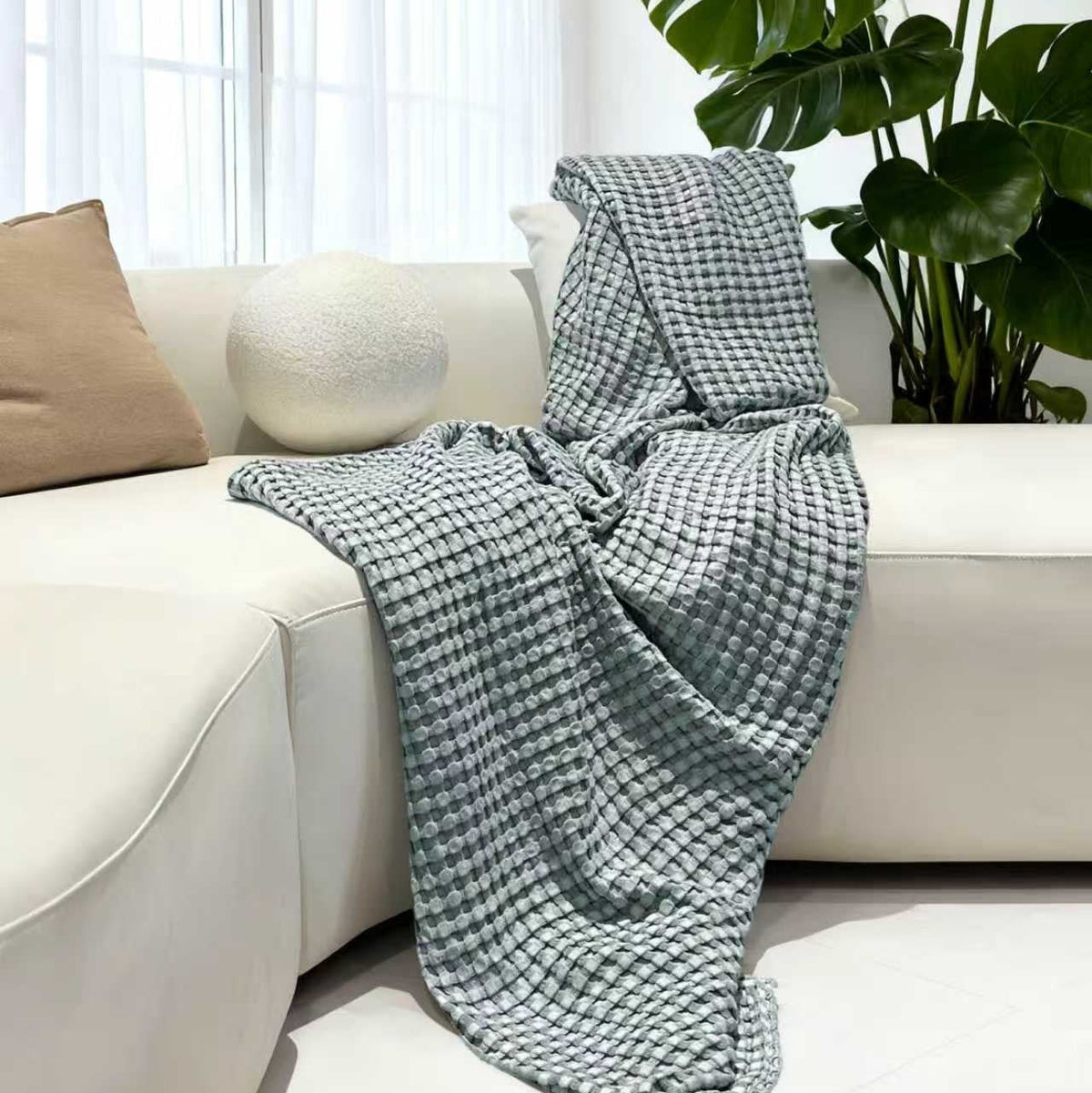 Cotton Bamboo Waffle Blankets