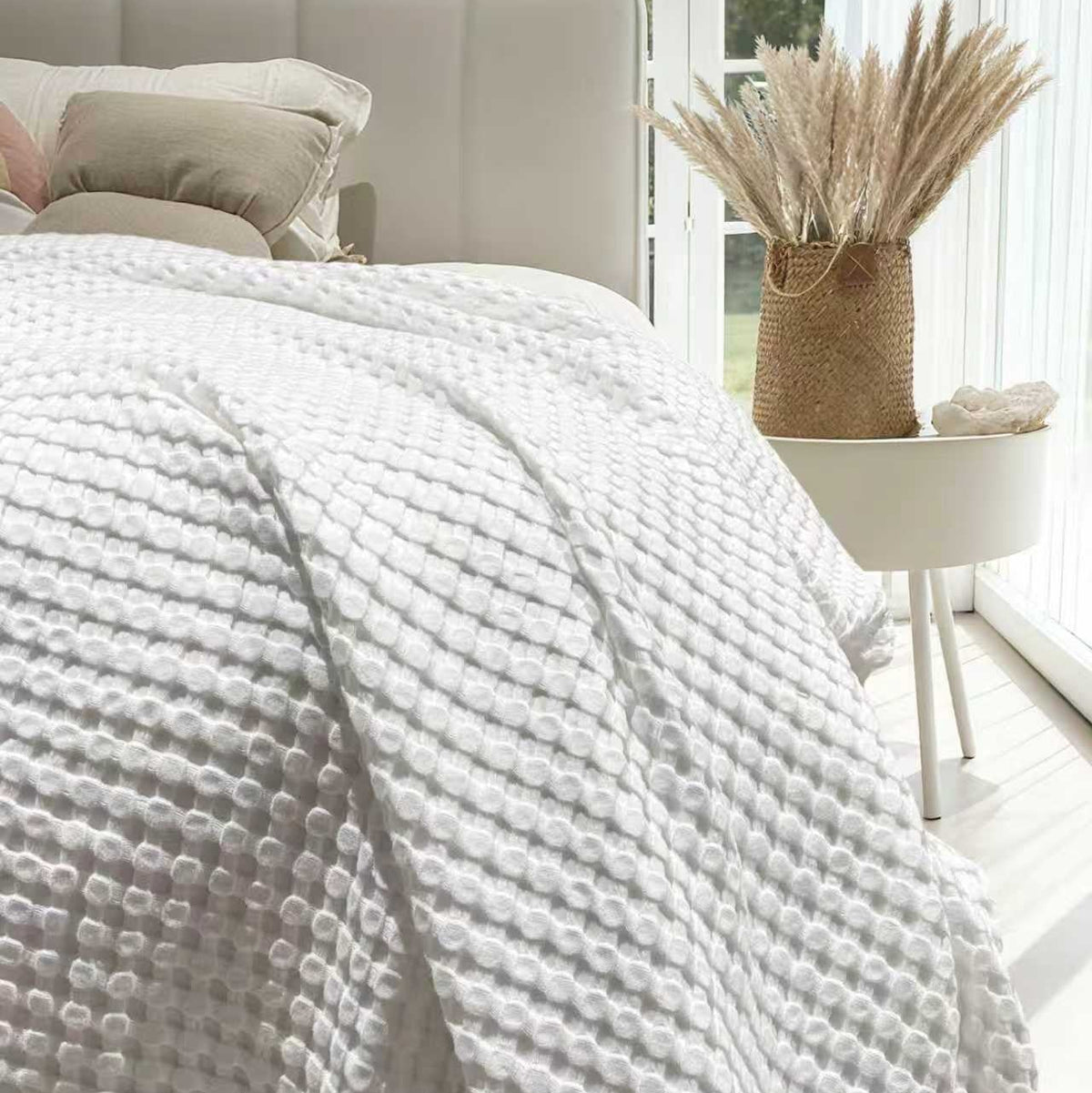 Cotton Bamboo Waffle Blankets