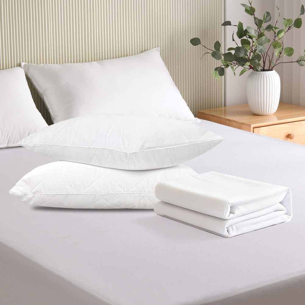 Smarter Sleep & Protection Bundle – 2 Pillows + Mattress Protector + Pillow Protector(s)