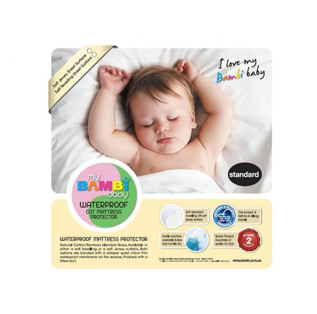 Bamboo Cotton Waterproof Cot Mattress Protector Bambi
