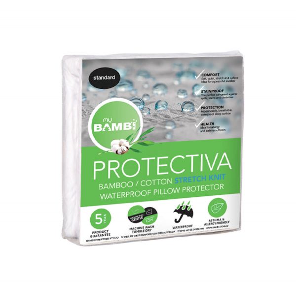 3 Packshot ProtectivaCotton BambooWaterproofPillowProtectorStretchKnit